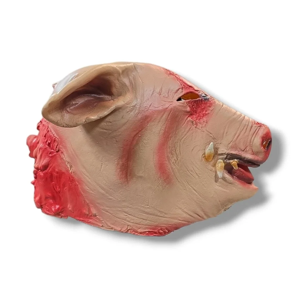 Latex Pig Adult Costume Mask Creepy Boar‎ Head Animal Horror Cosplay Party Prop